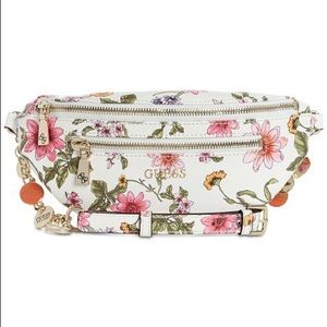 guess floral fanny pack